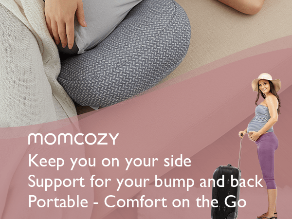 Momcozy Portable Maternity Accessory Belly Wedge Pillow Grey
