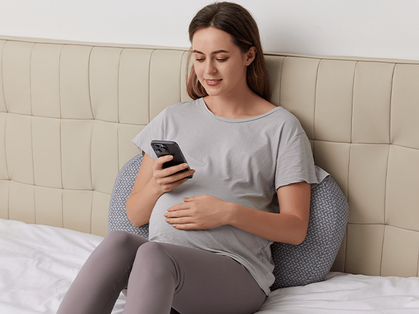 Momcozy Portable Maternity Accessory Belly Wedge Pillow Grey