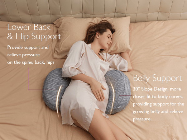 Momcozy Portable Maternity Accessory Belly Wedge Pillow Grey
