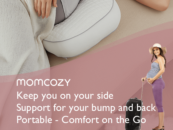 Momcozy Portable Maternity Accessory Belly Wedge Pillow White