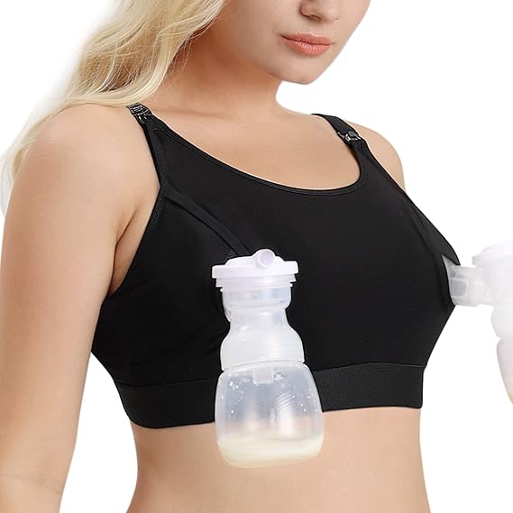 Momcozy YN08 Hands-Free Pumping Bra Soft Wire-Free Maternity Black
