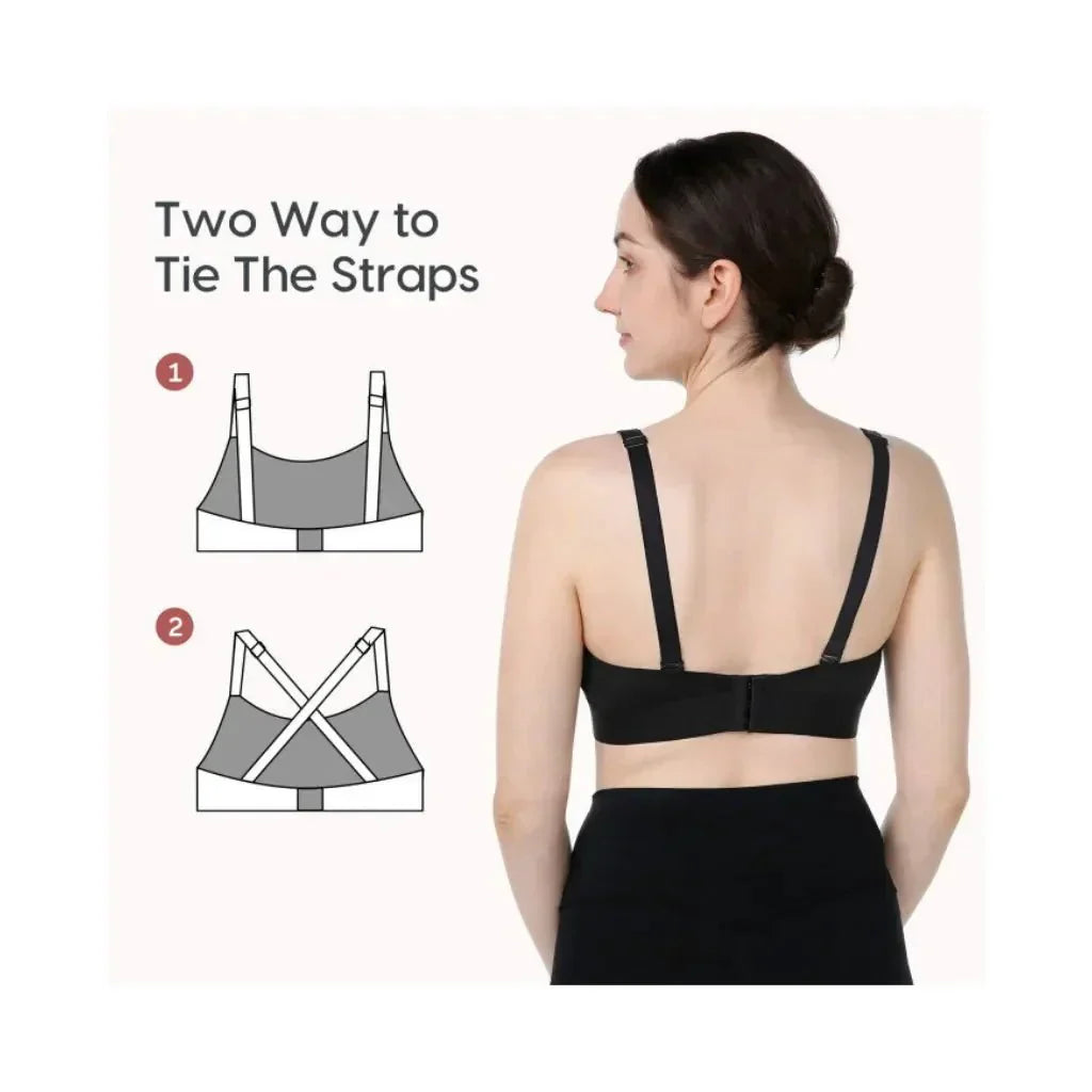 Momcozy YN08 Hands-Free Pumping Bra Soft Wire-Free Maternity Black