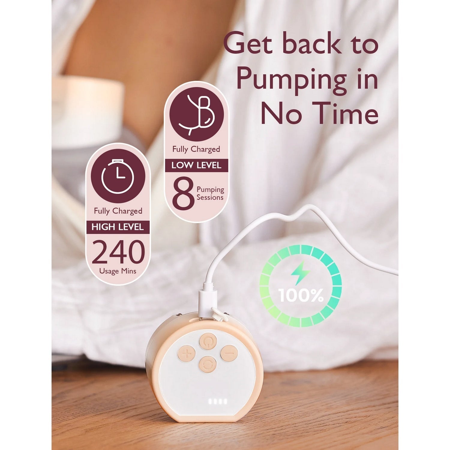 Momcozy S12 Pro Single Wearable Breast Pump Pink 180ml 0.53lb