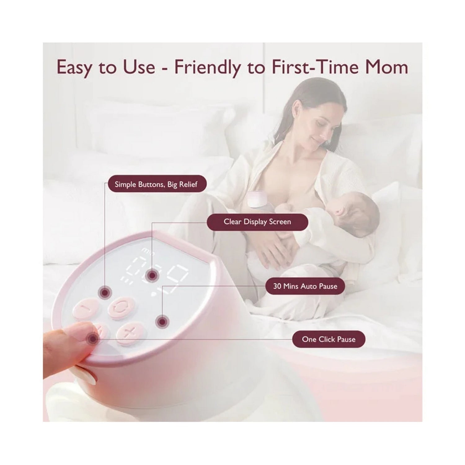 Momcozy S12 Pro Single Wearable Breast Pump Pink 180ml 0.53lb