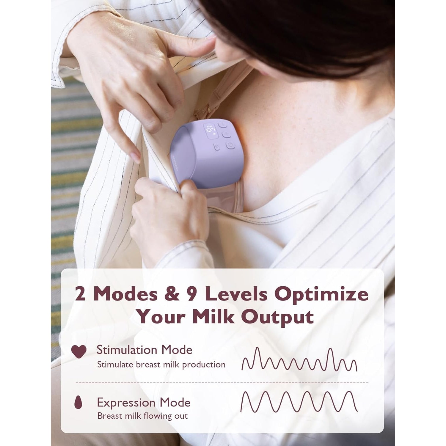 Momcozy S9 Pro Single Hands Free Breast Pump Purple 0.55lb
