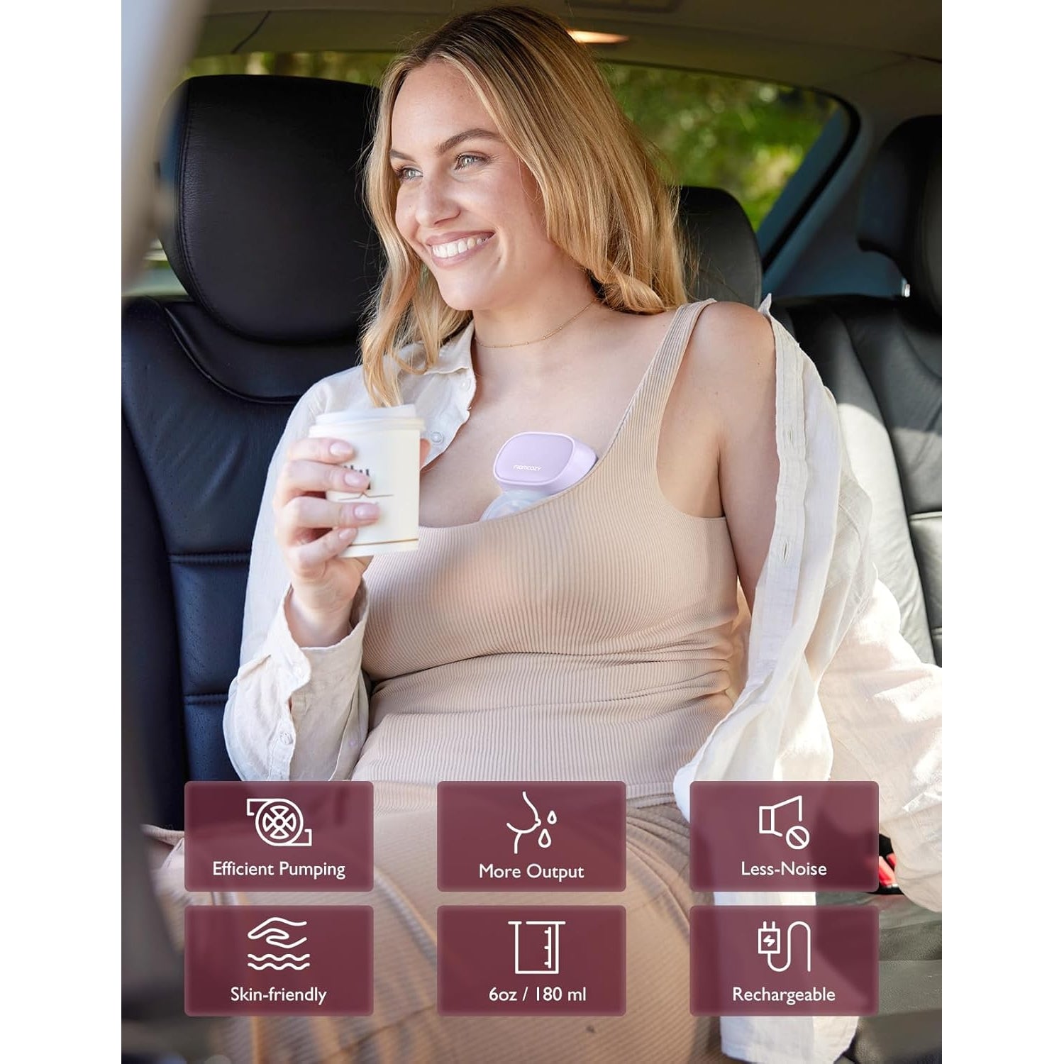 Momcozy S9 Pro Single Hands Free Breast Pump Purple 0.55lb