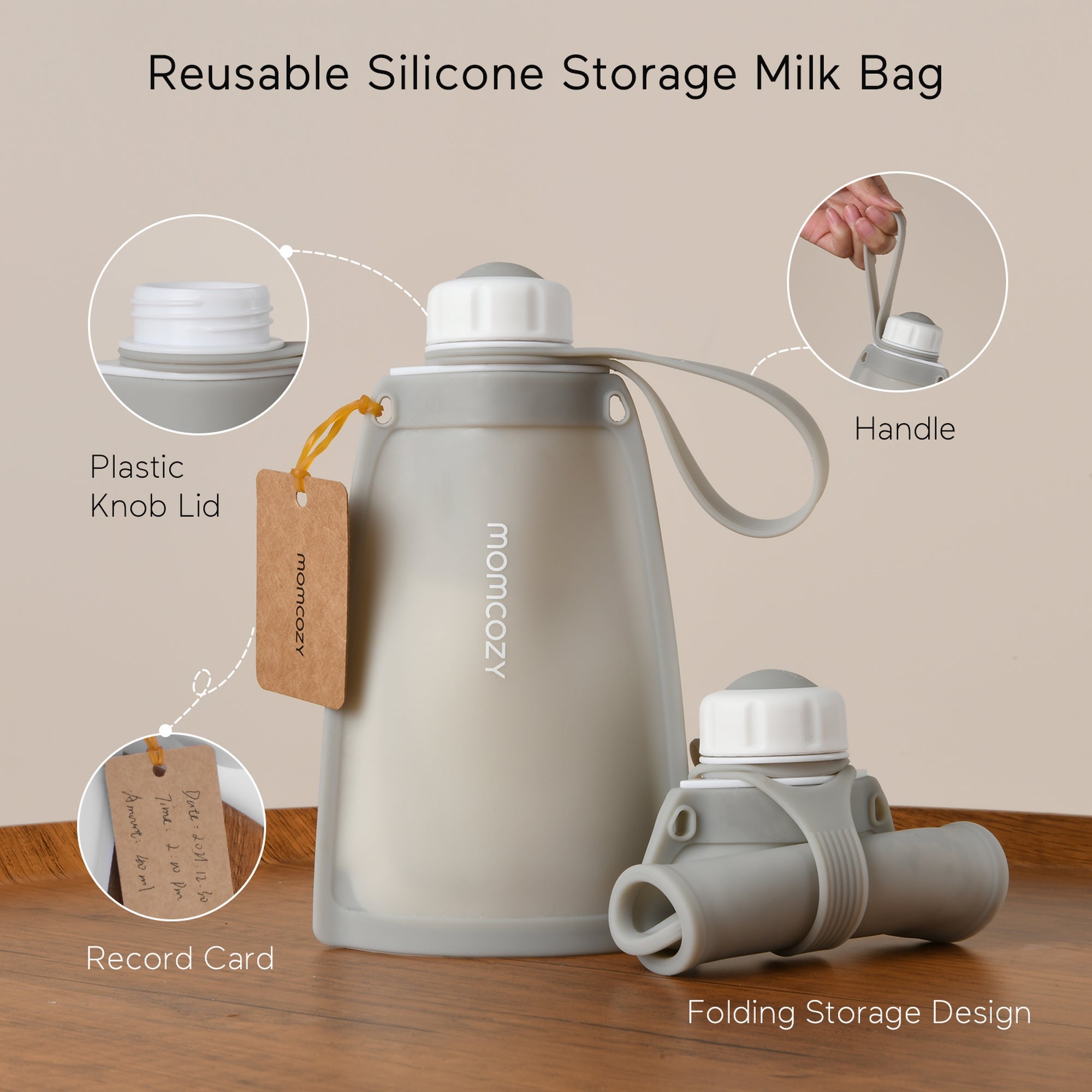 Momcozy Silicone Milk Storage Bags 2pcs Purple and White 0.42lb