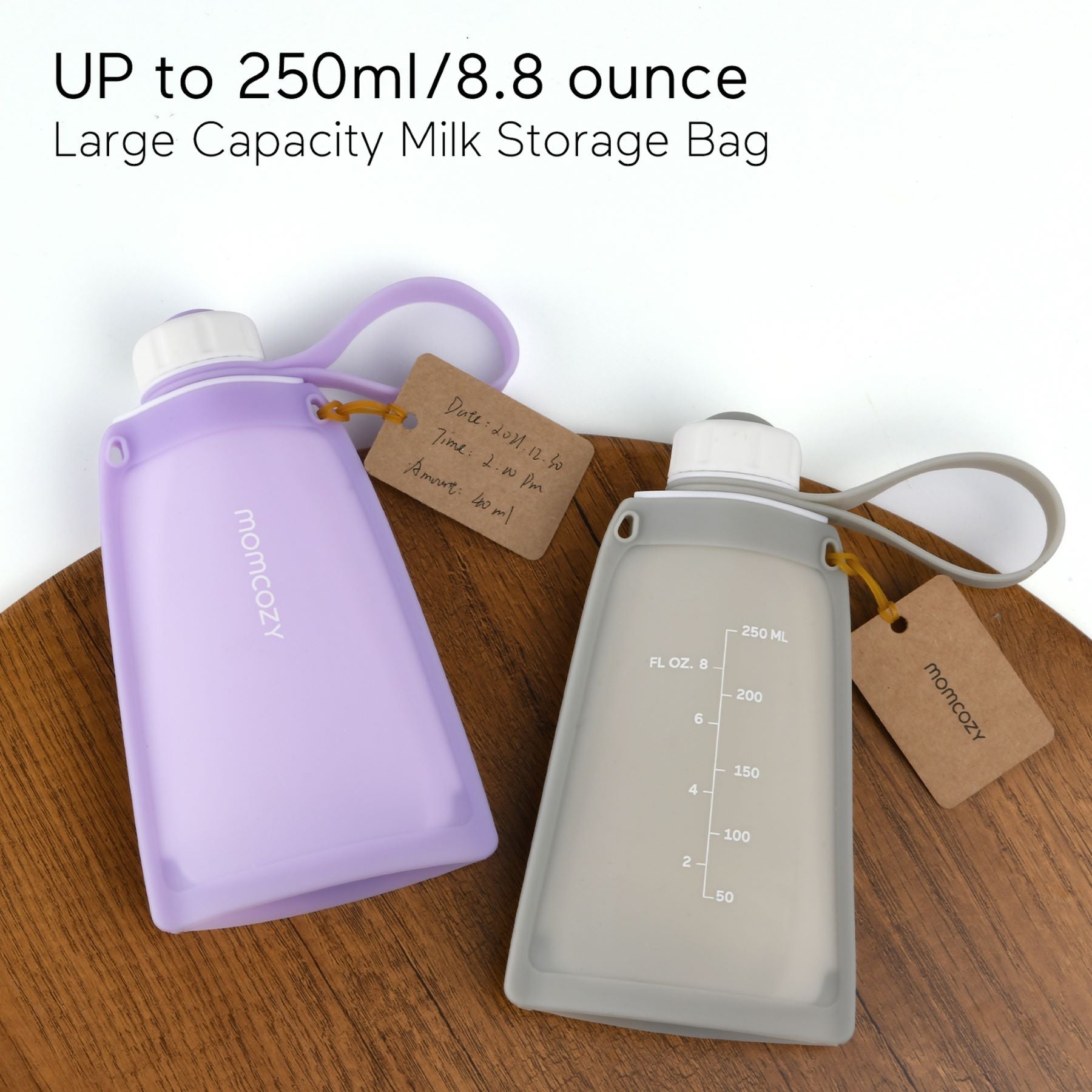 Momcozy Silicone Milk Storage Bags 2pcs Purple and White 0.42lb