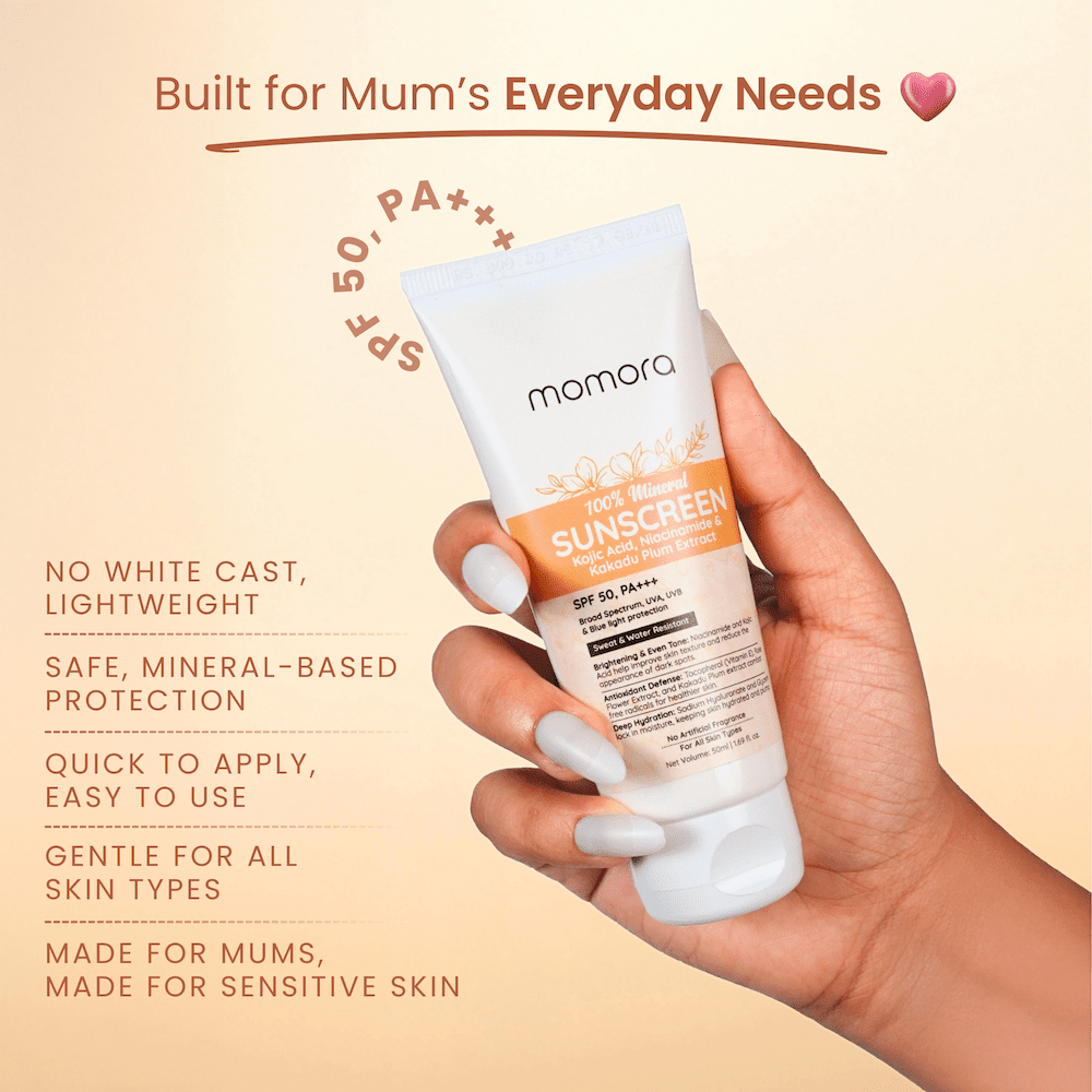 Momora 100% Mineral Sunscreen SPF 50 PA+++ Broad Spectrum Protection