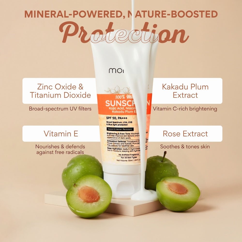 Momora 100% Mineral Sunscreen SPF 50 PA+++ Zinc Oxide Vitamin C 1.76oz