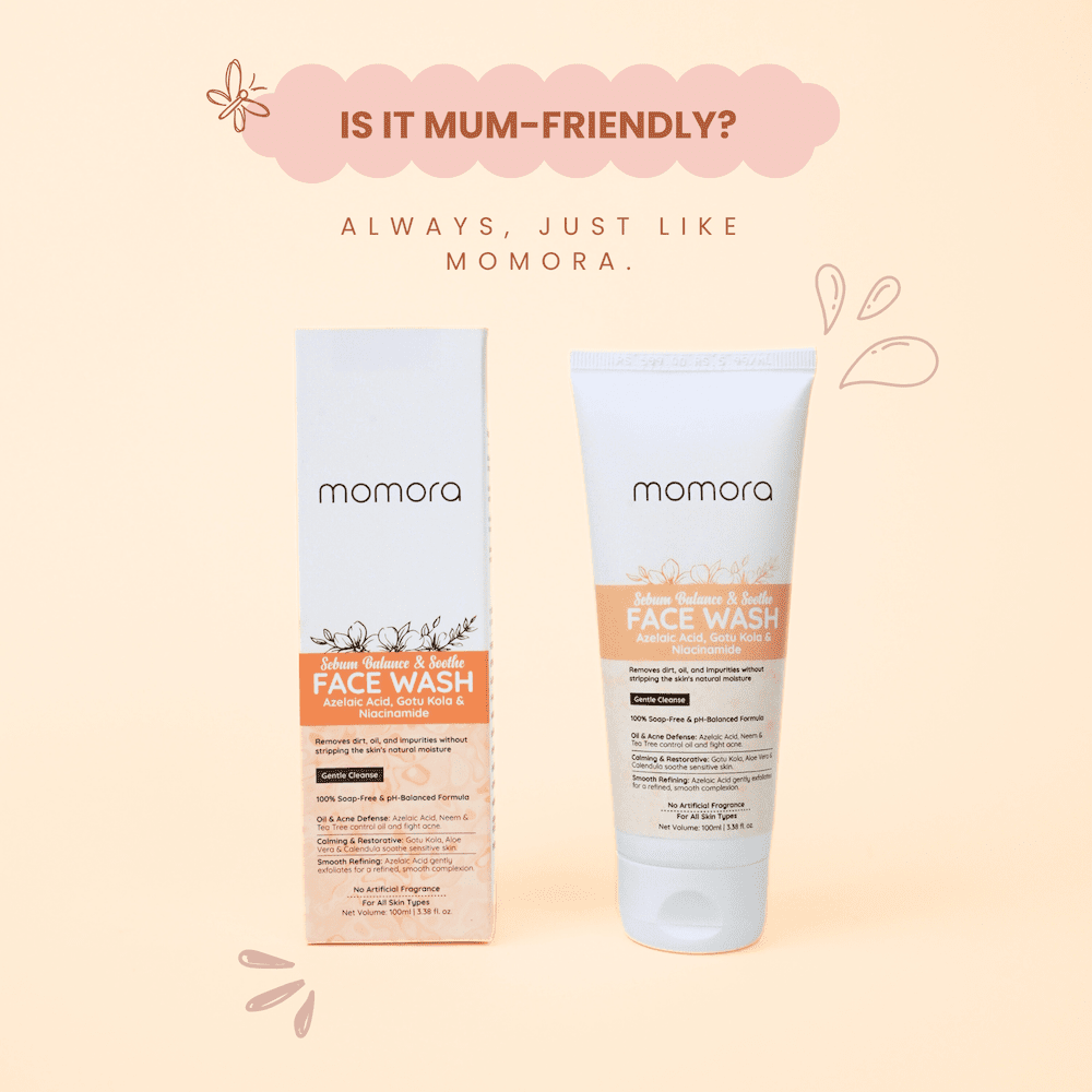 Momora Sebum Balance & Soothe Face Wash Pregnancy Safe Anti Acne 100g