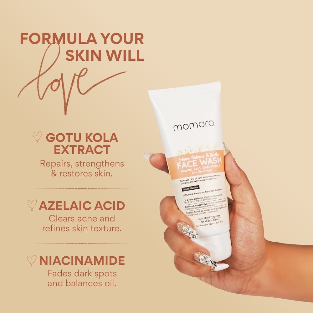 Momora Sebum Balance & Soothe Face Wash Pregnancy Safe Anti Acne 100g
