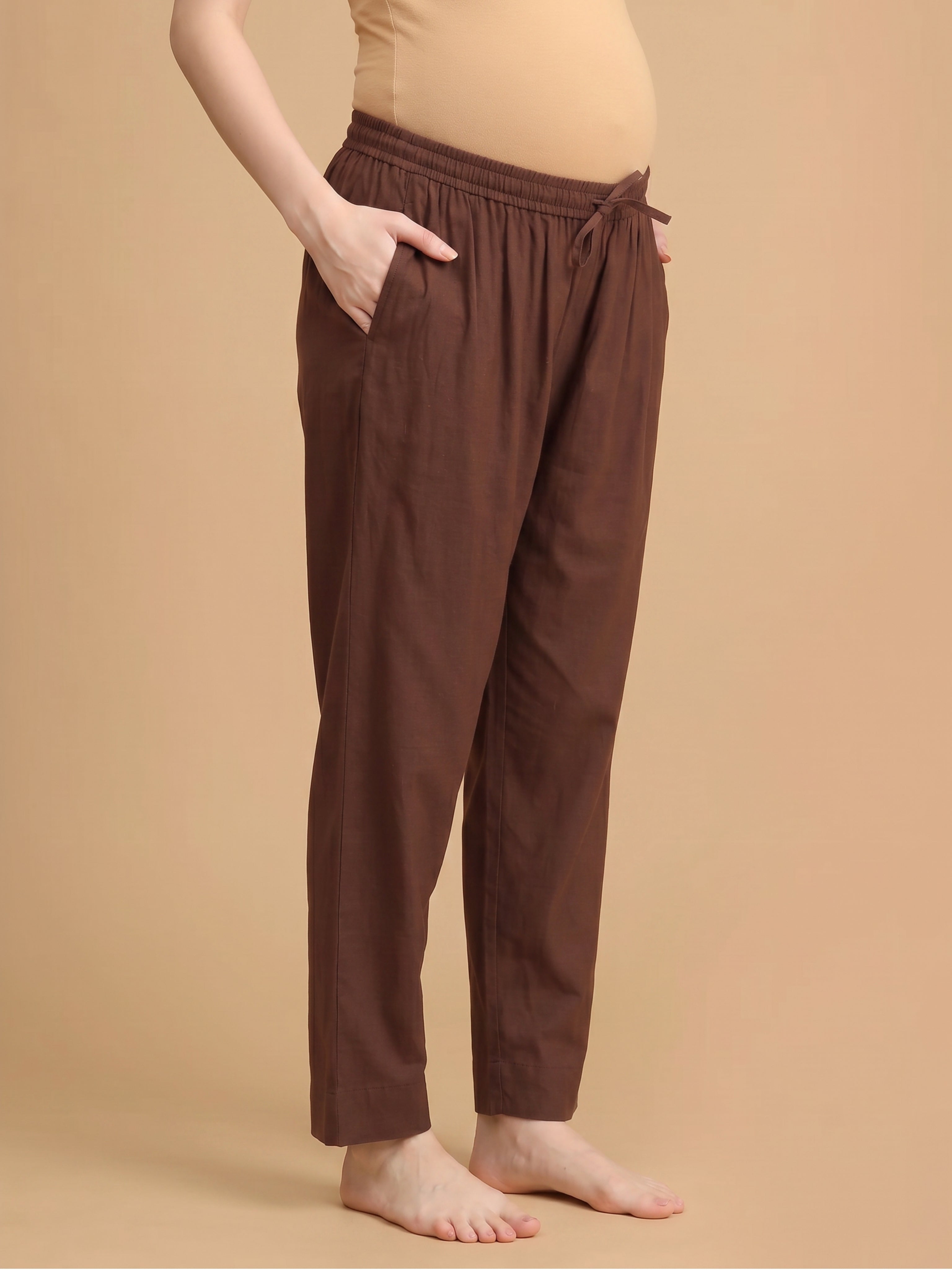  Mud-About You Maternity Lounge Pants with Drawstring Brown