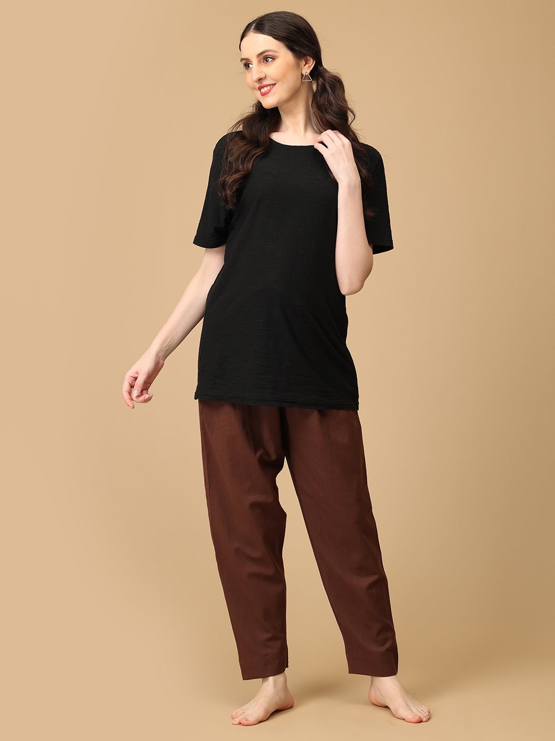  Mud-About You Maternity Lounge Pants with Drawstring Brown