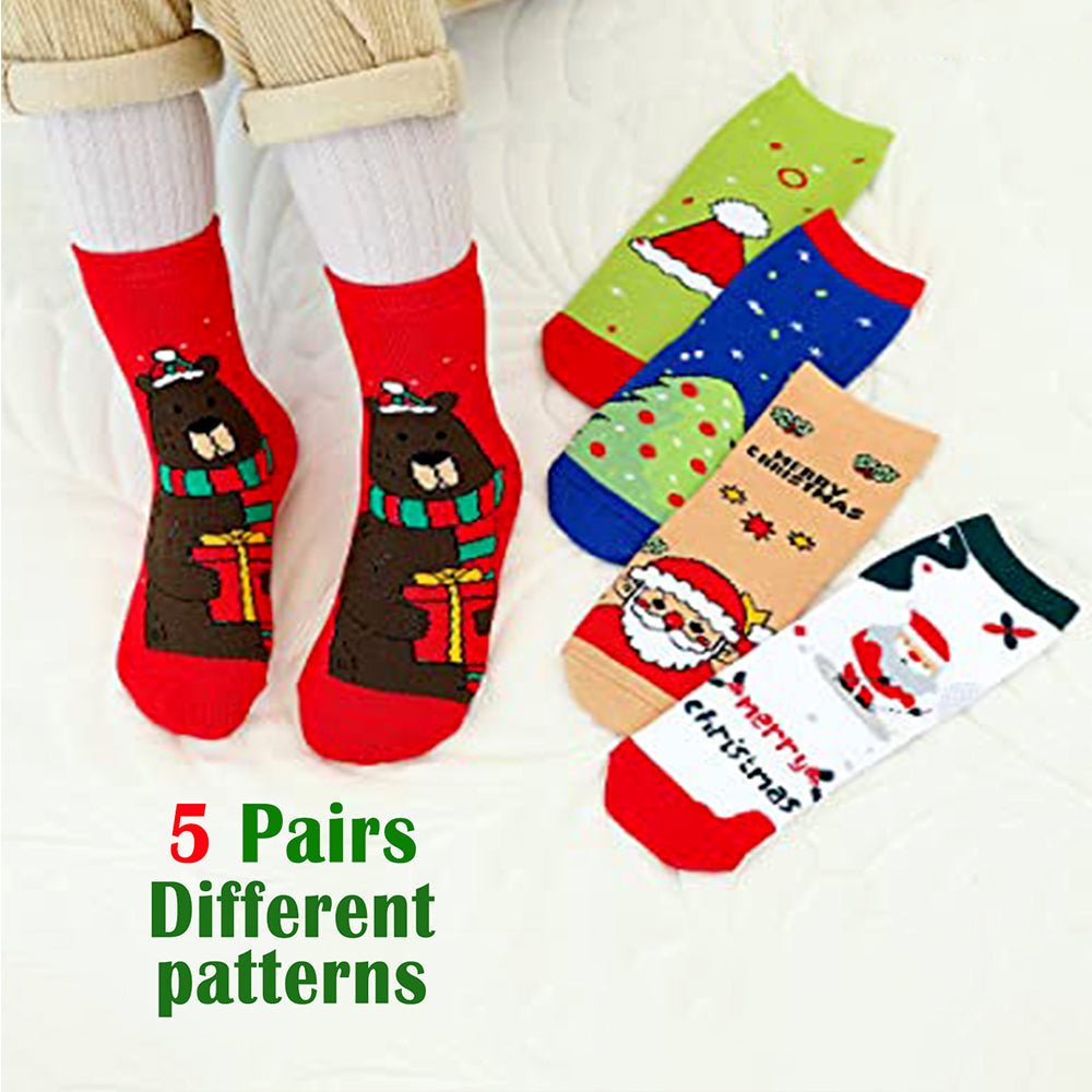 Little Surprise Box Multicolor Christmas Ankle Length Socks Set