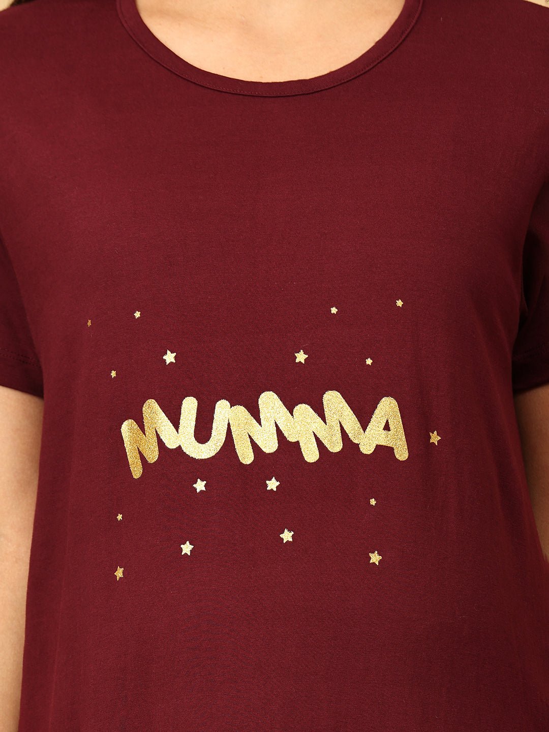  Mumma Maternity T-Shirt Dress Maroon