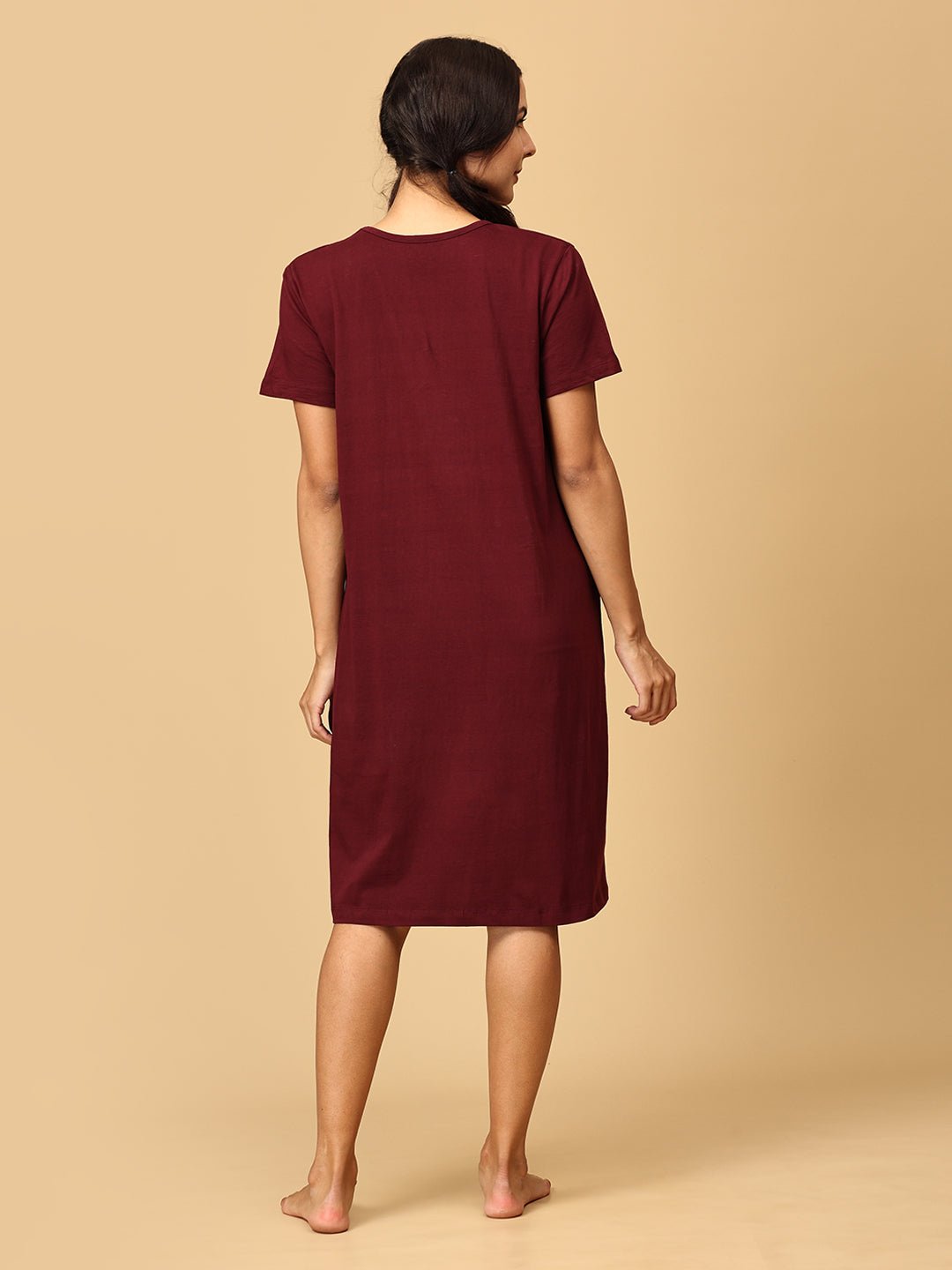  Mumma Maternity T-Shirt Dress Maroon