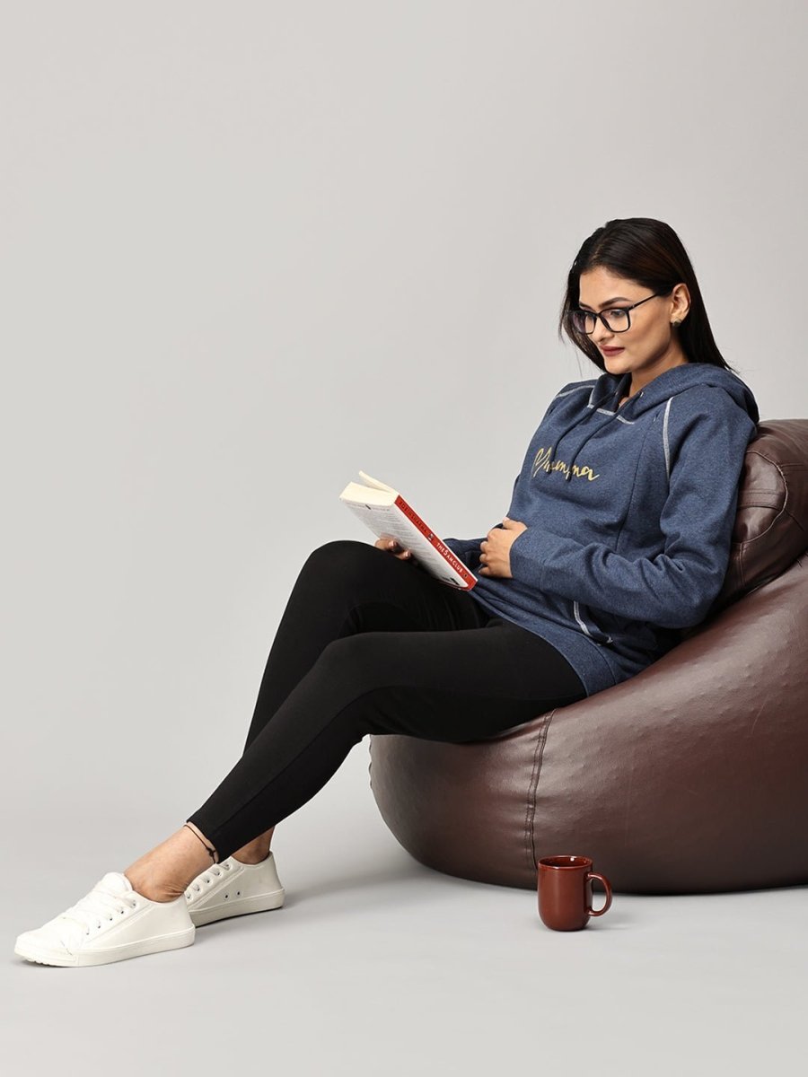  Mumma Shines Maternity and Nursing Hoodie Sweatshirt Navy