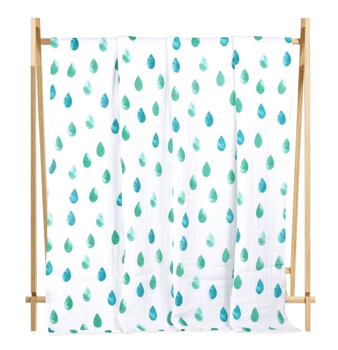 White Raindrops Muslin 6 Layer Dohar Blanket For Kids