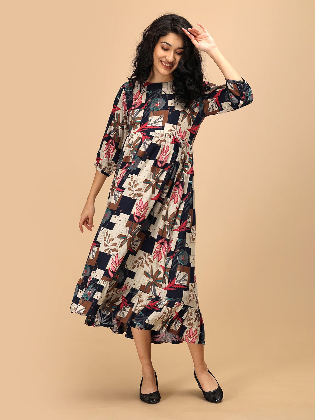  Muted Muse Maternity and Nursing Dress Multi