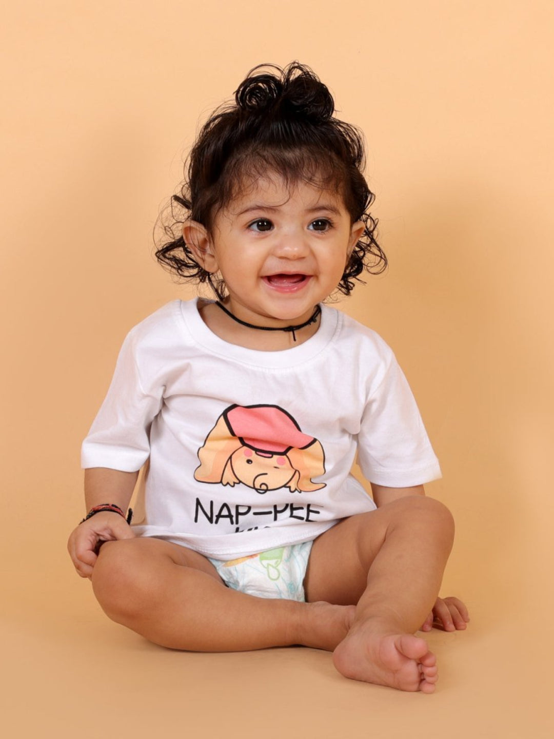 Nap Time White Cotton Matching Family T-Shirt Twinning Combo Of 2