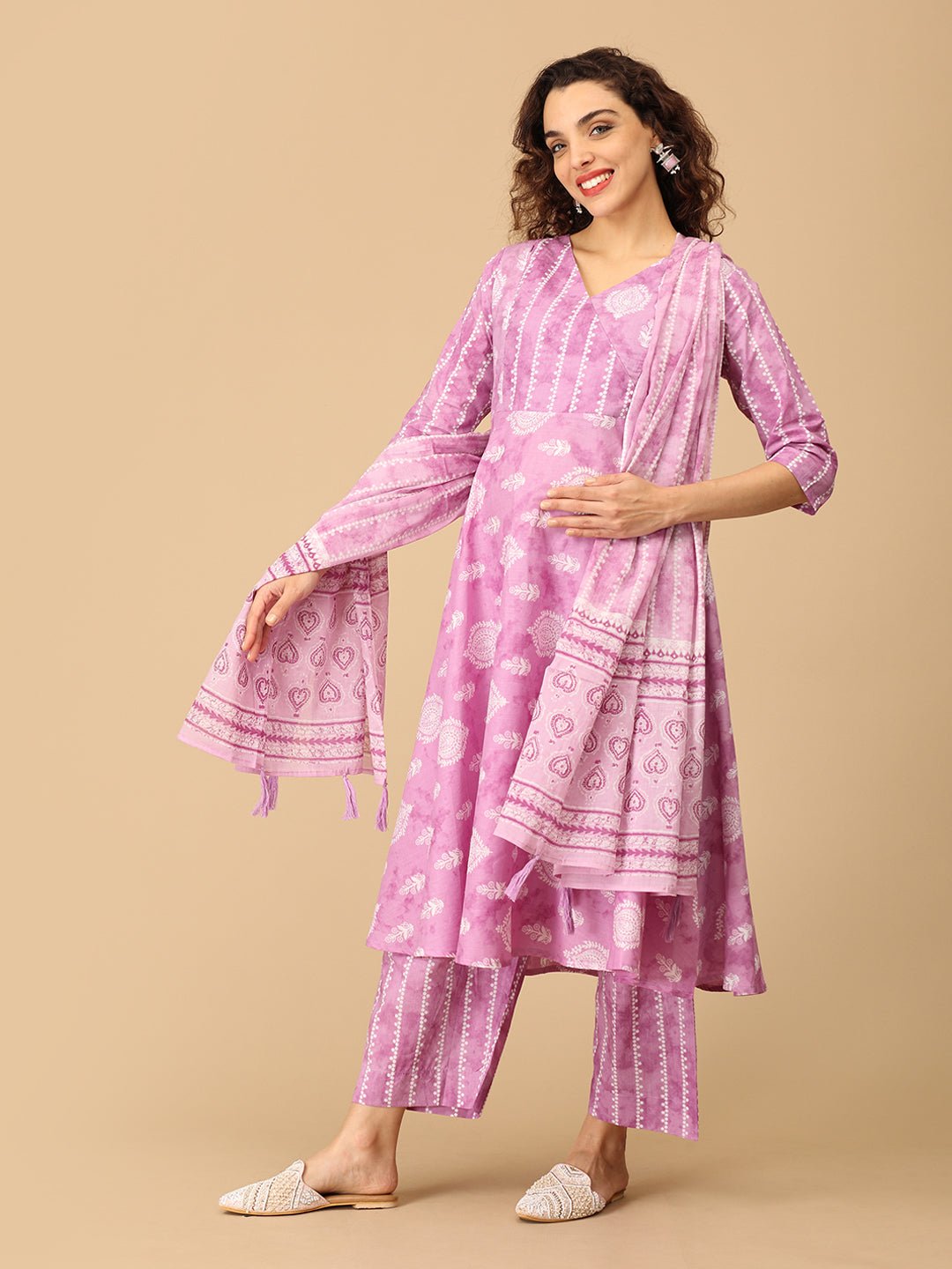  Nargis Noor Maternity and Nursing Kurta Set Lavender
