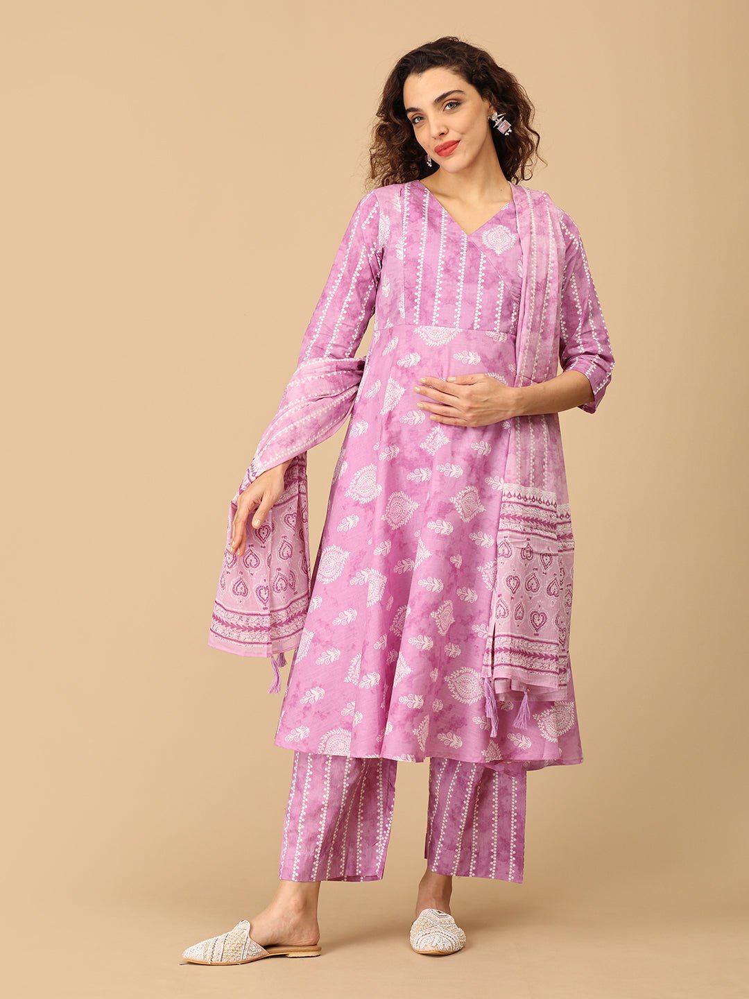  Nargis Noor Maternity and Nursing Kurta Set Lavender