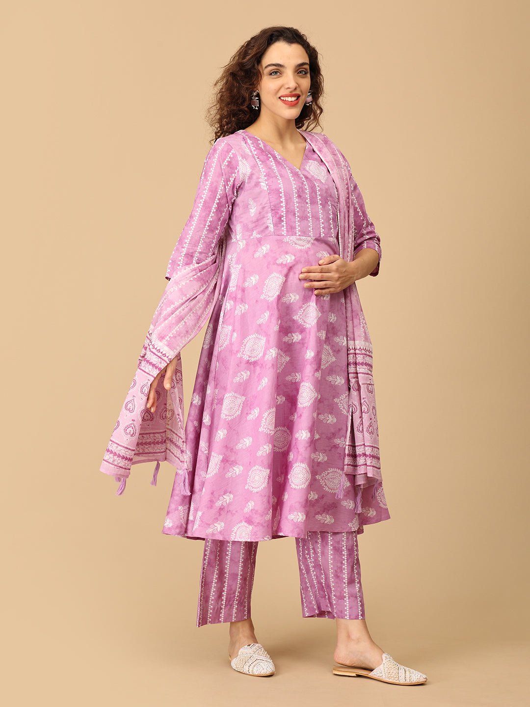  Nargis Noor Maternity and Nursing Kurta Set Lavender