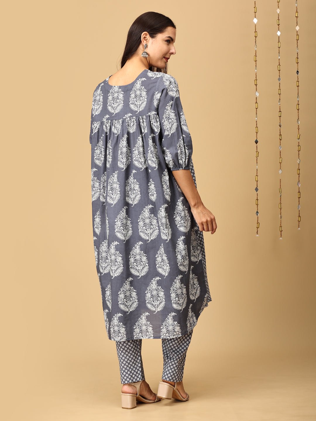  Naval Nirvana Maternity and Nursing Kurta Set Grey