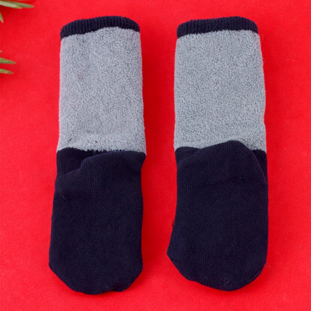 Little Surprise Box Navy Grey Snowman Bell Christmas Ankle Socks