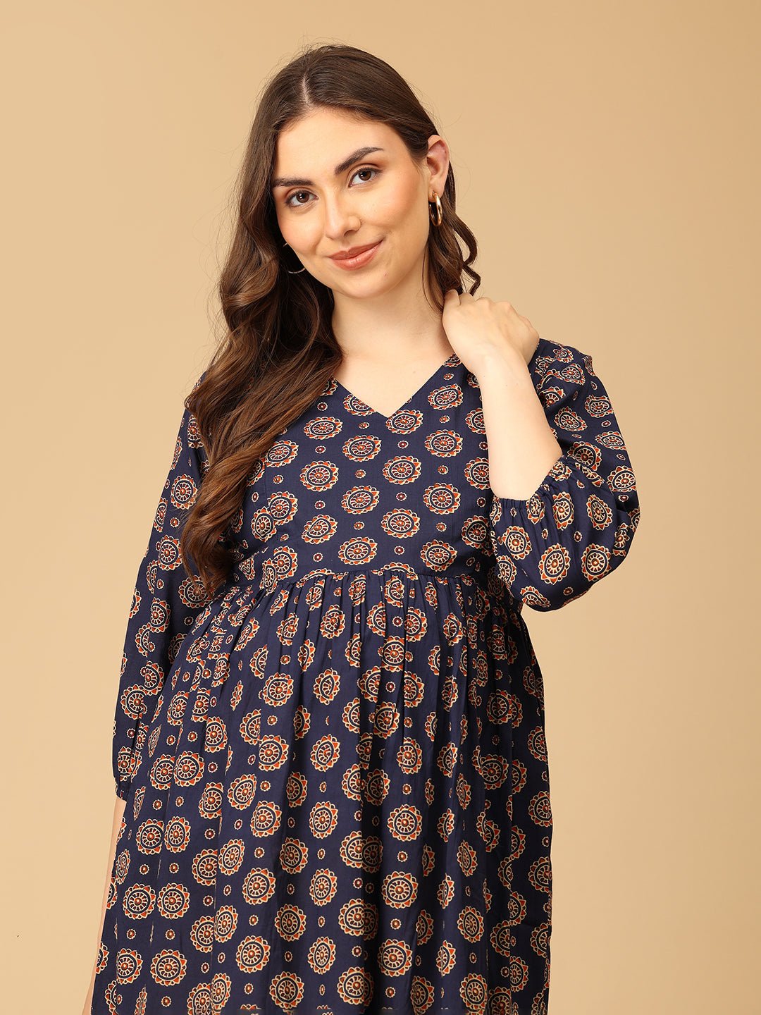  Navy Neat Maternity and Nursing Dress Navy