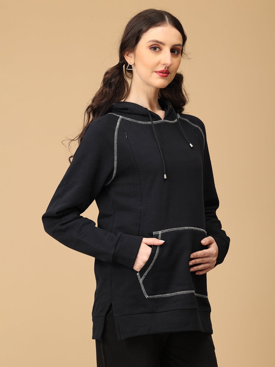  Navy & Nice Maternity and Nursing Sweatshirt Hoodie Navy