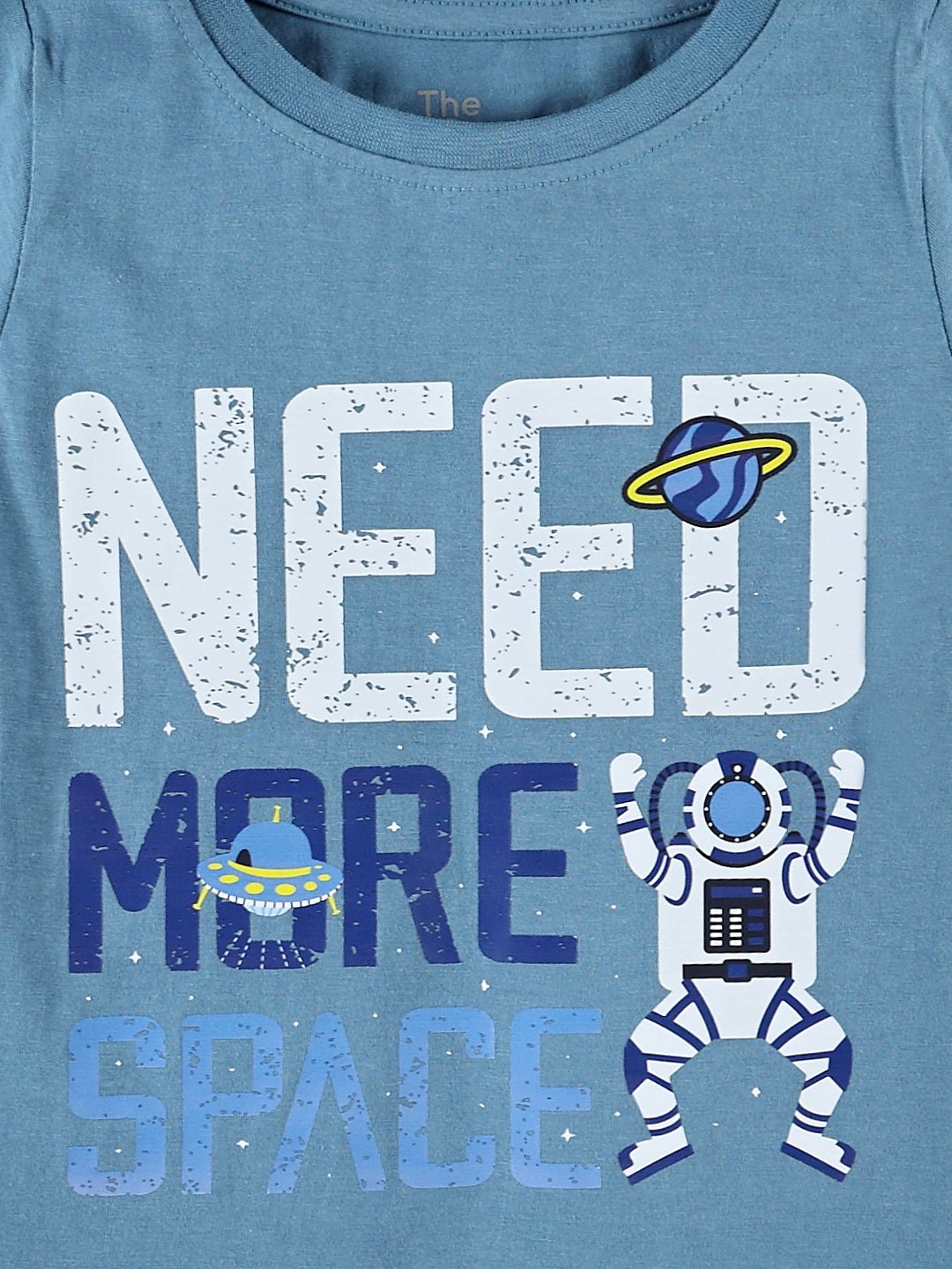 Need Some Space Print Boys Half Sleeve Cotton Casual T-shirt
