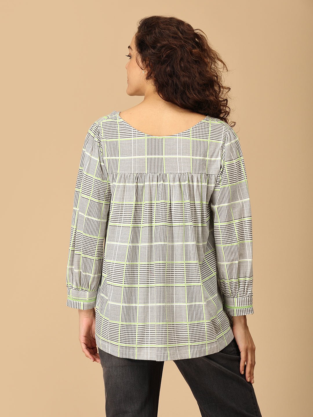  Neon Grid Maternity and Nursing Top Multi