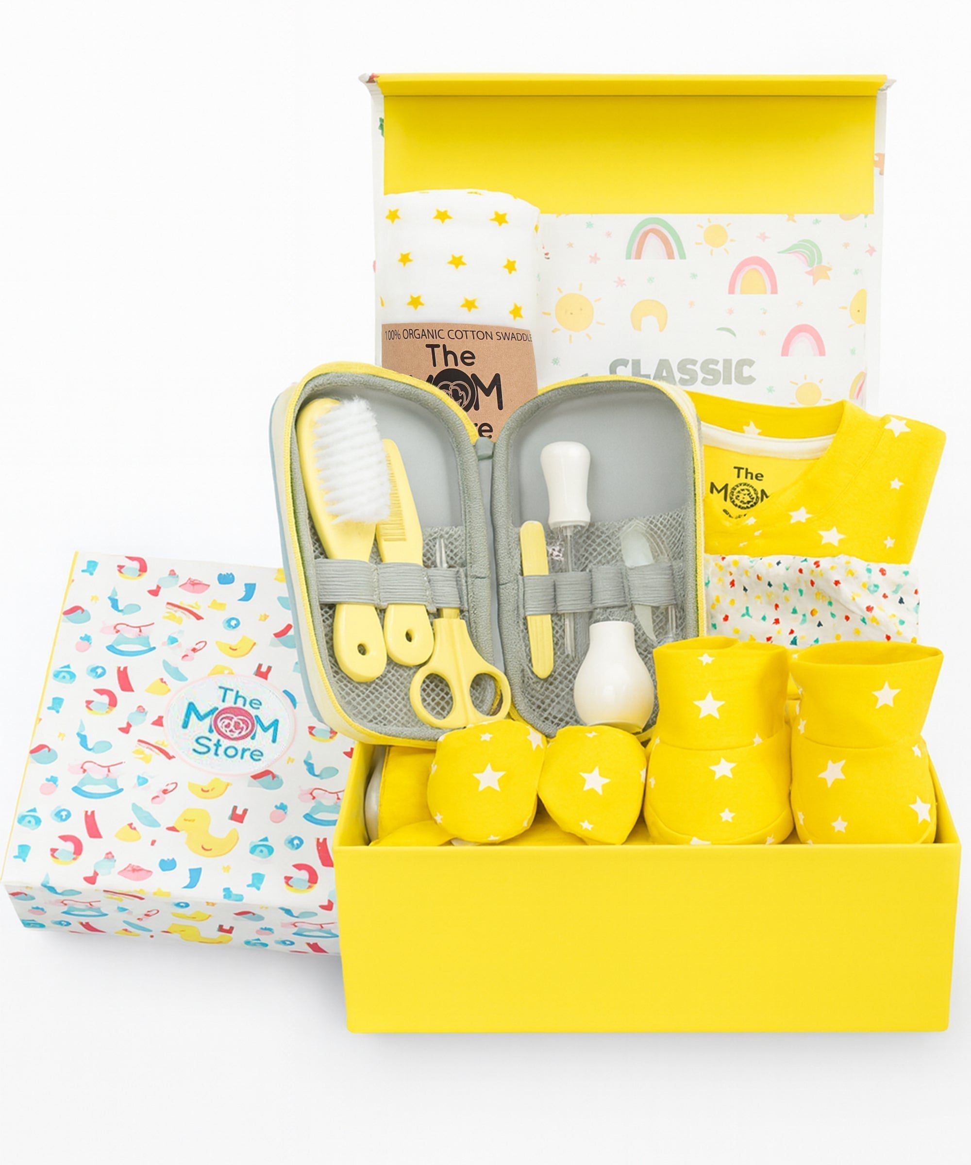 Dazzle 9 PCS Newborn Baby Gift Box With Romper And Milestone Cards