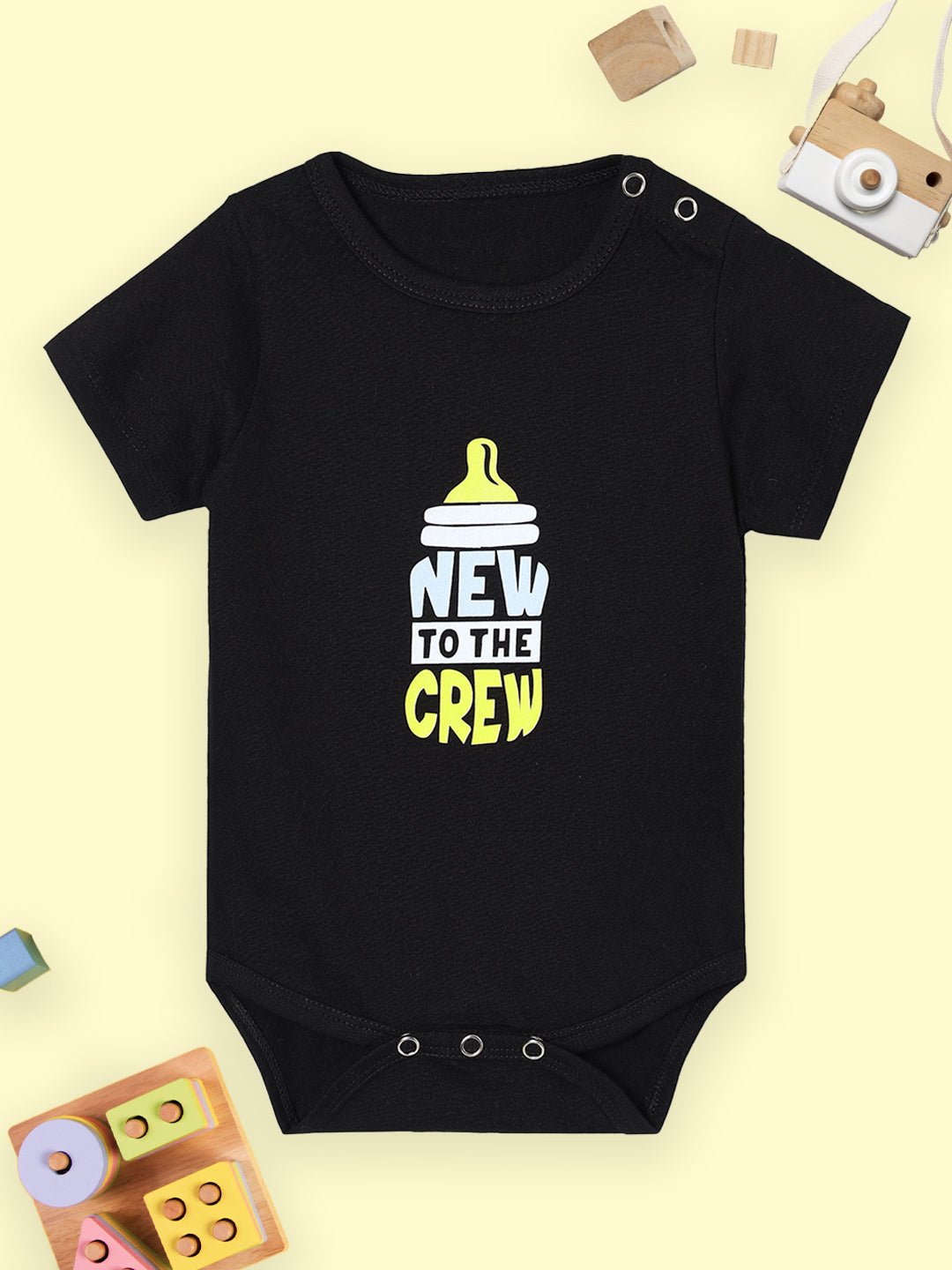  New to the Crew Black Baby Onesie