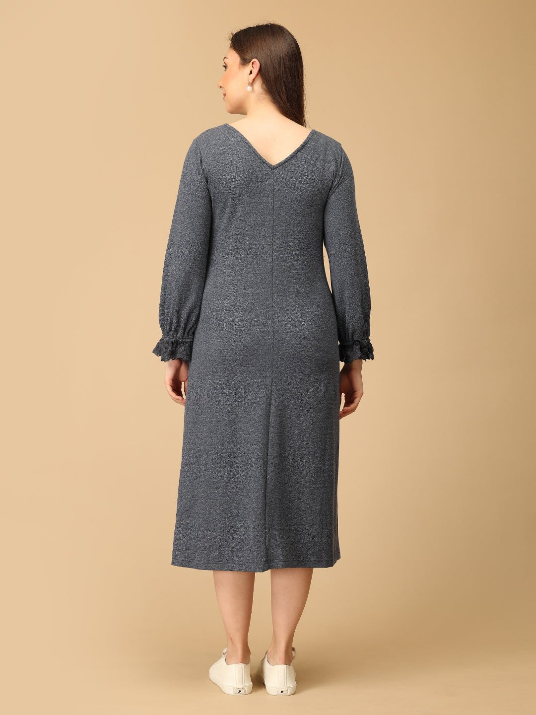  Night Shadow Maternity and Nursing Sweater Dress Grey