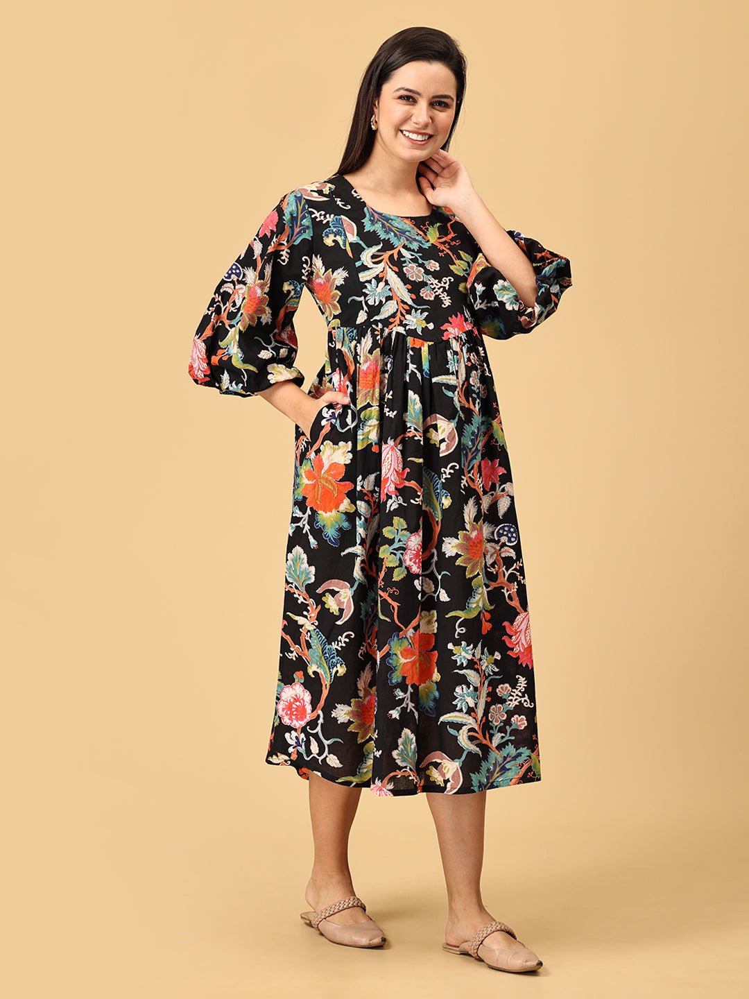  Nightshade Nectar Maternity and Nursing Dress Multi