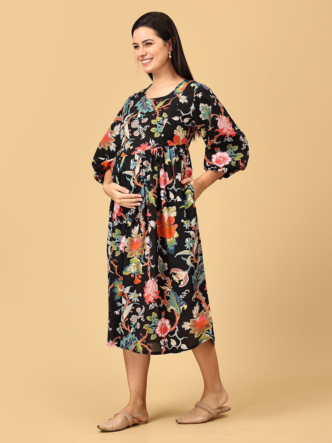  Nightshade Nectar Maternity and Nursing Dress Multi