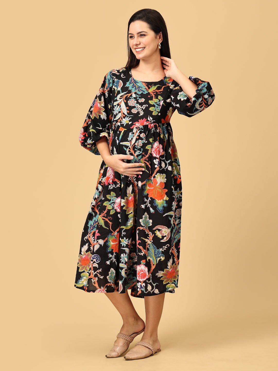  Nightshade Nectar Maternity and Nursing Dress Multi