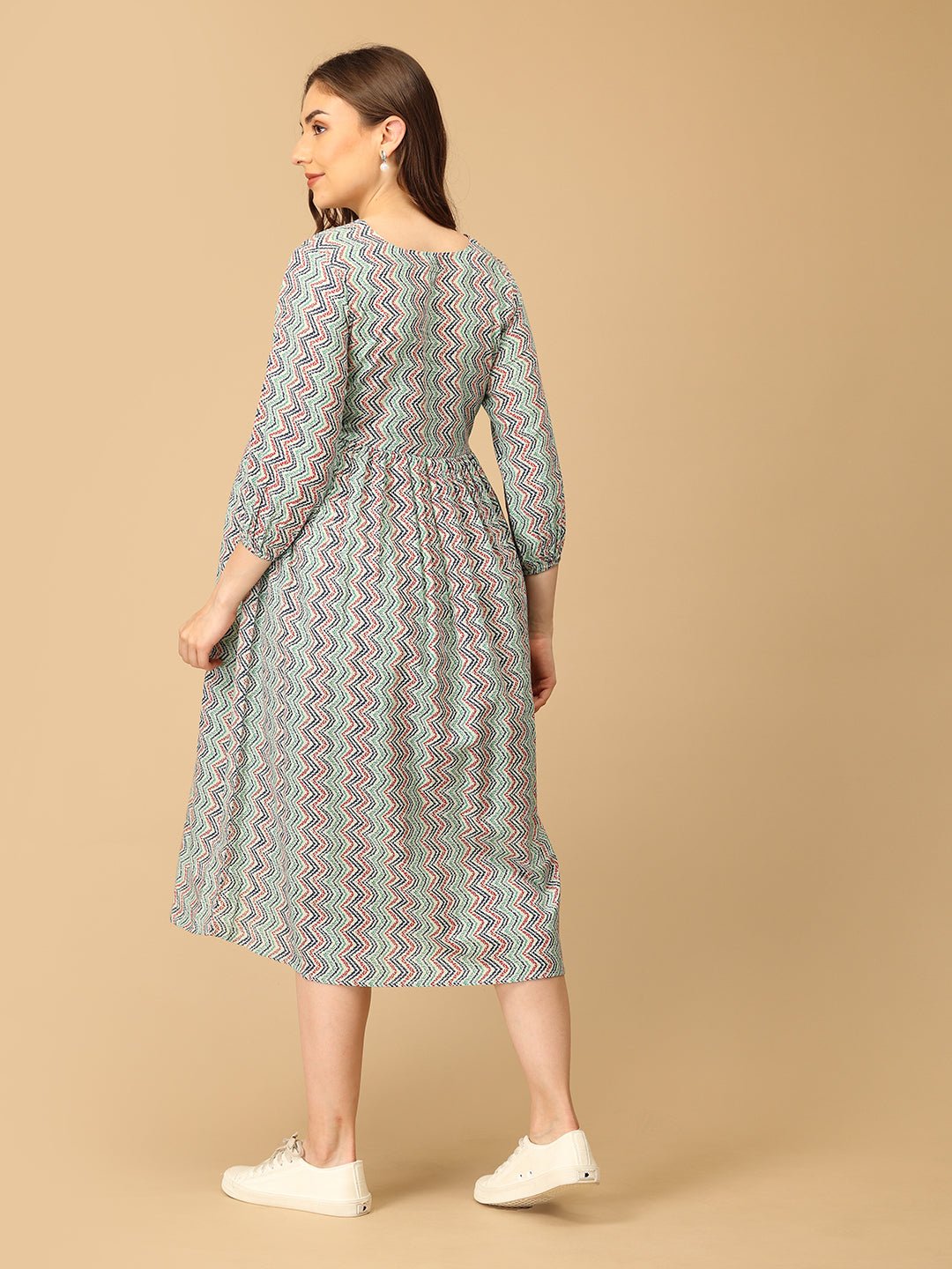  Nomad Chevron Maternity and Nursing Dress Multi