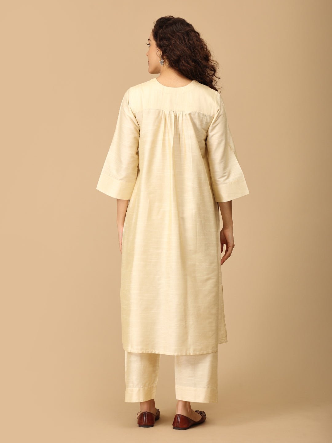  Noorlan Maternity and Nursing Silk Kurta Set Off White
