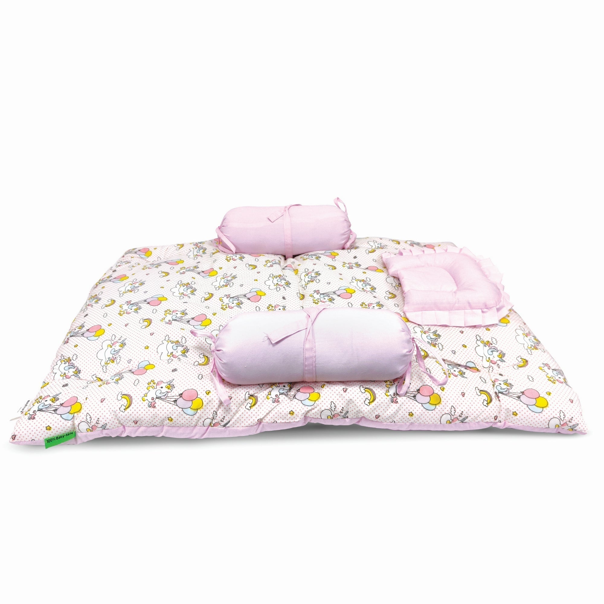 White Unicorn Cotton 4 Pcs Gadda Nightsuit Set For Kids