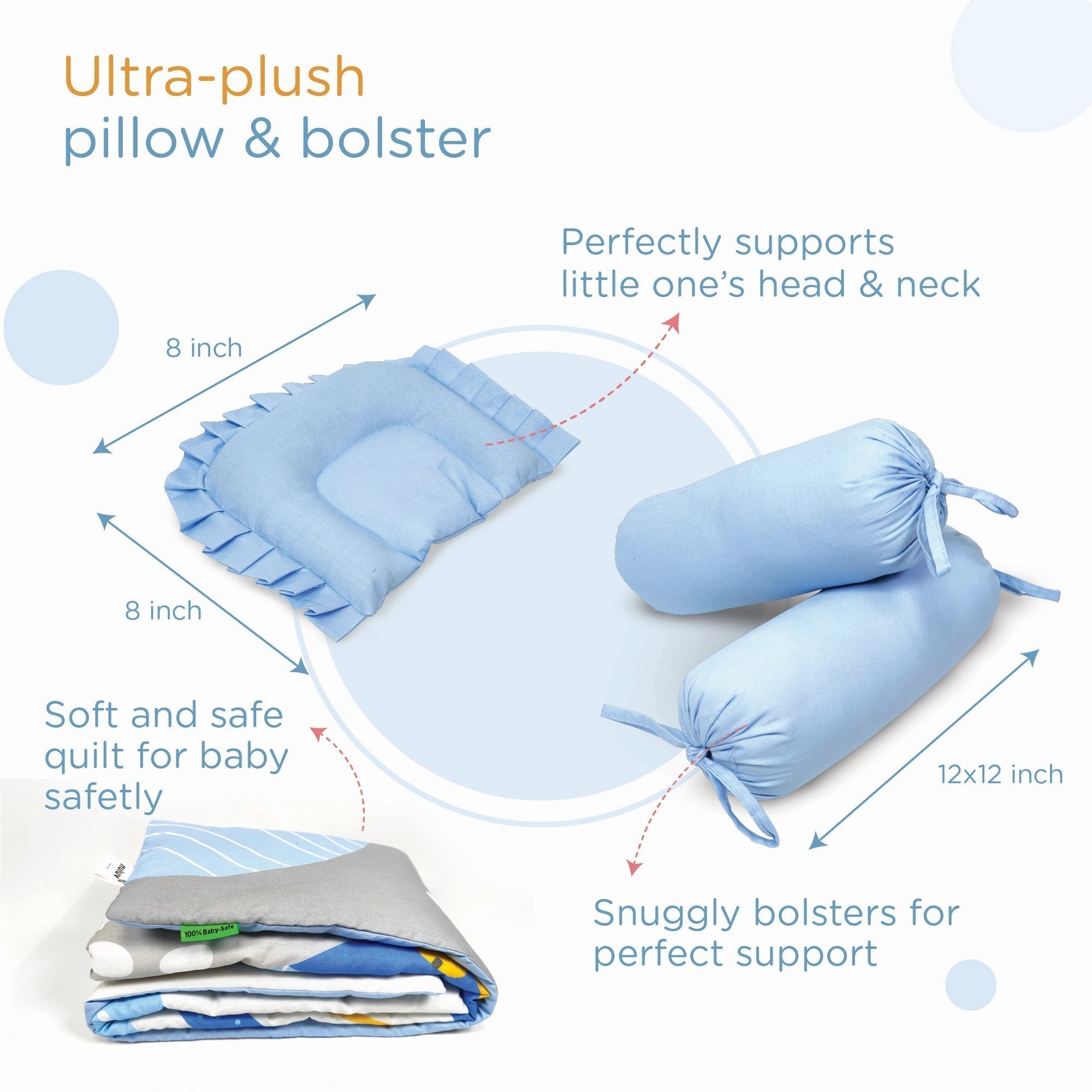 Transport 5 Piece Cotton Baby Bedding Gadda Set For Kids