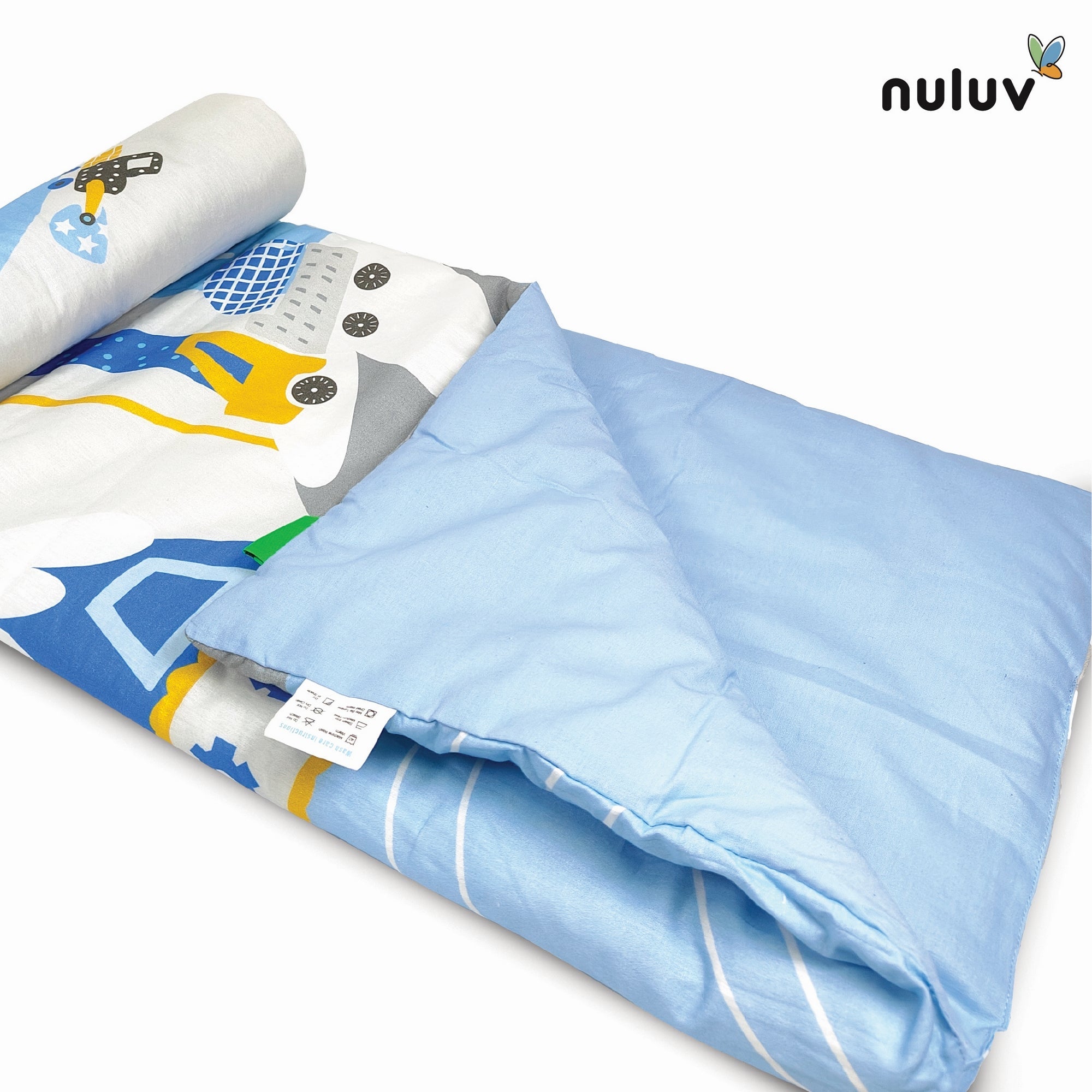 White Transport Cotton Quilt Nightsuit Set For Kids