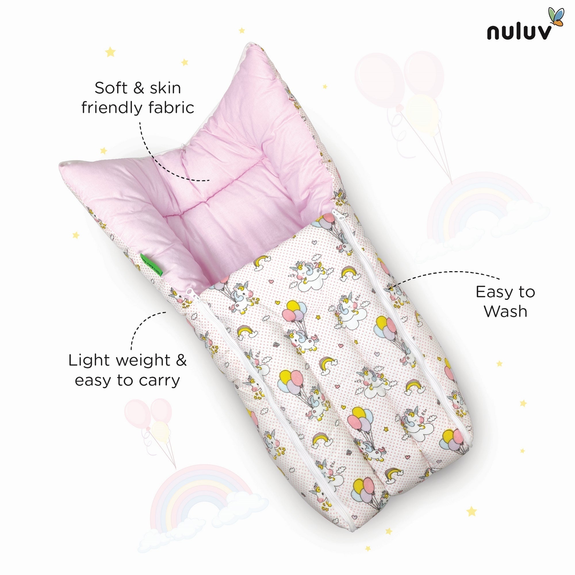 Unicorn Printed Cotton Carry Nest Carrier For Babies