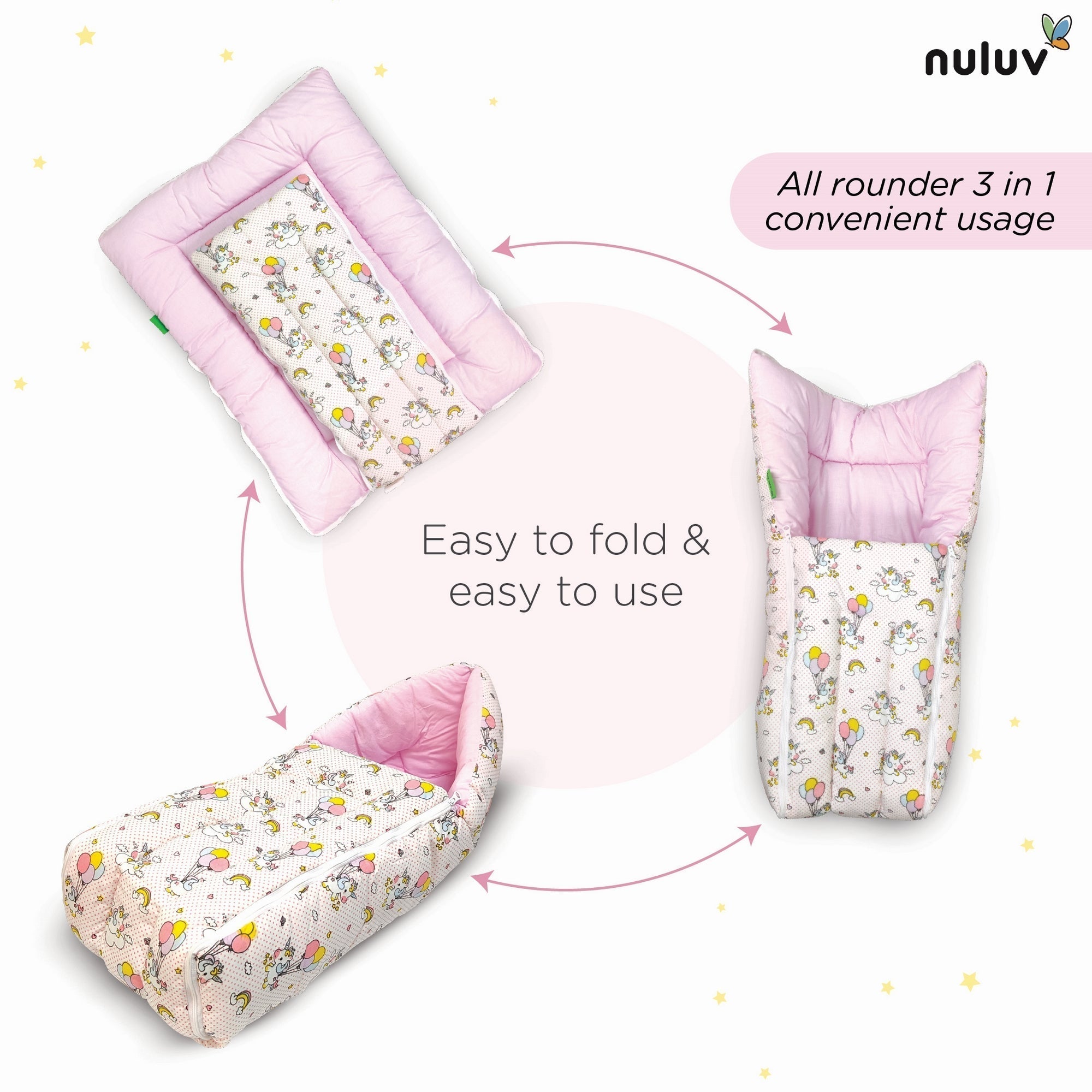 Unicorn Printed Cotton Carry Nest Carrier For Babies