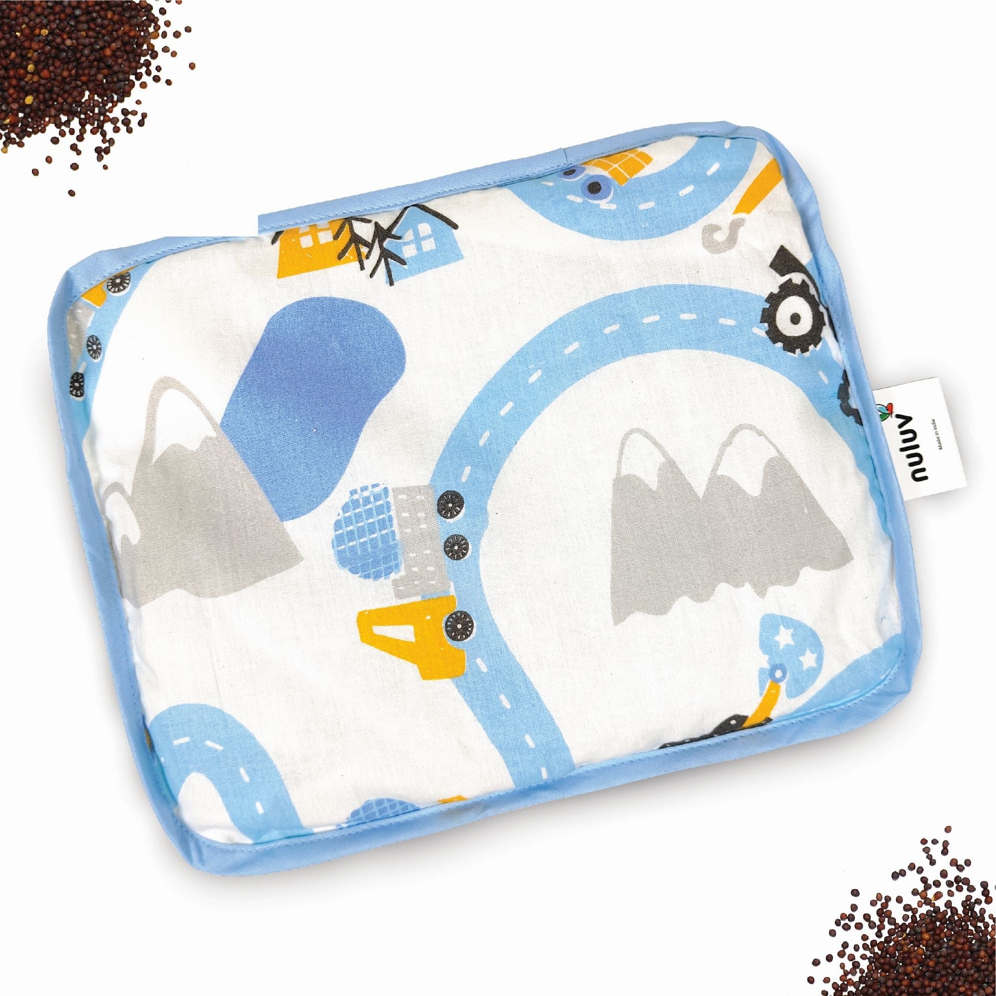 Transport 100% Cotton Rai Mustard Seed Baby Pillow For Newborns