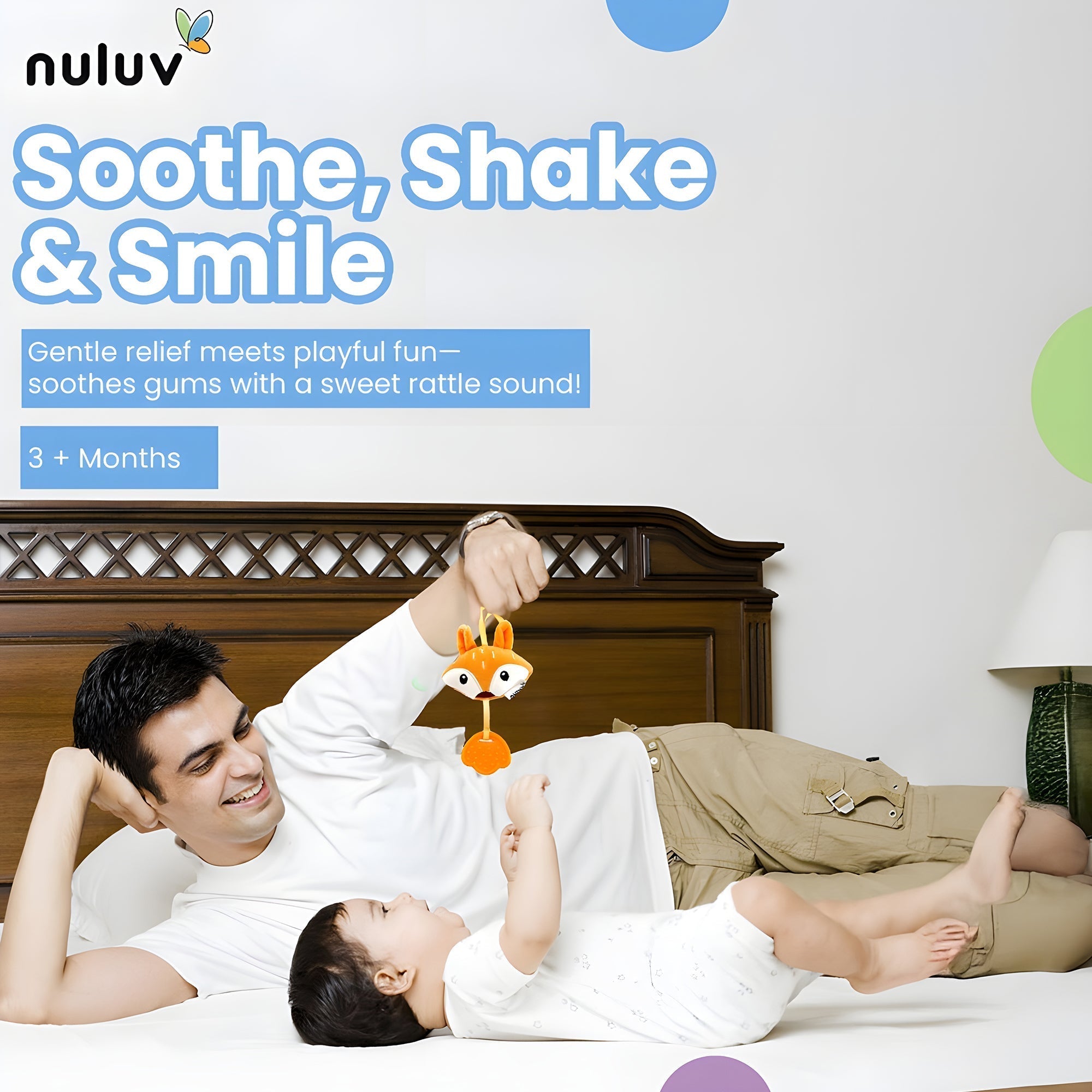 Nuluv Fox Soft Toy Silicone Teether For Babies