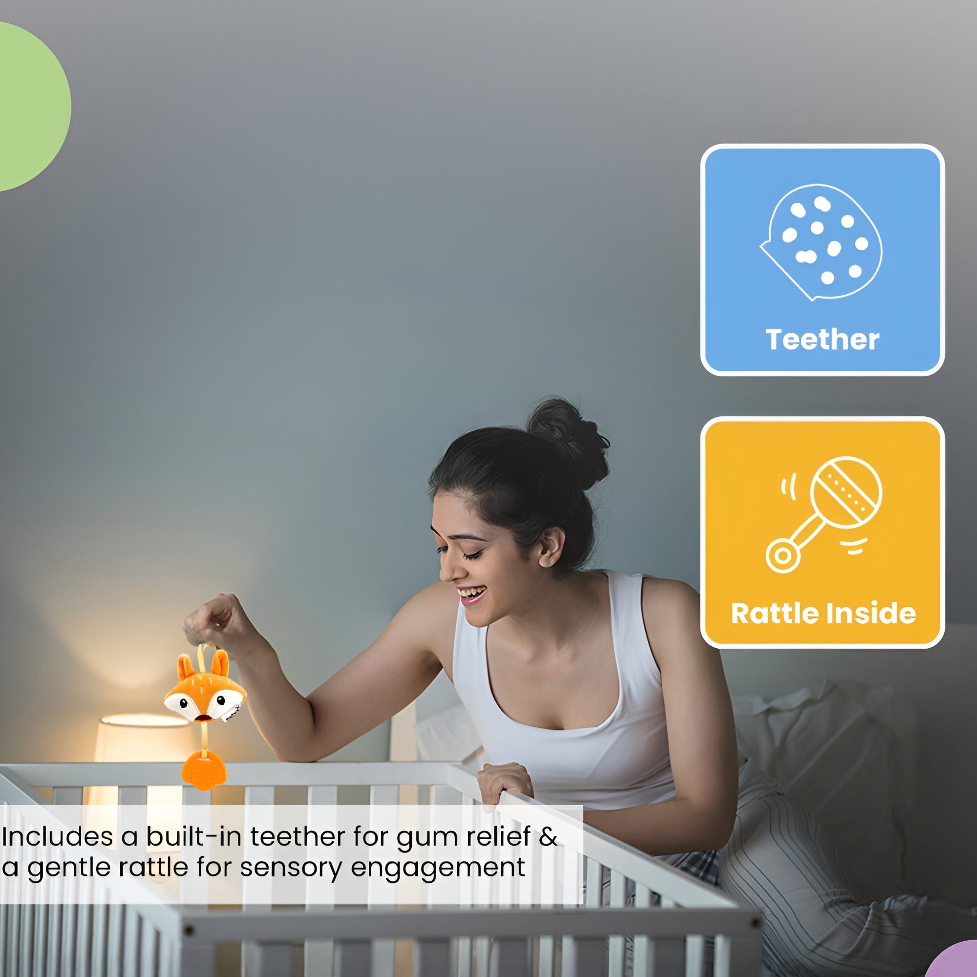 Nuluv Fox Soft Toy Silicone Teether For Babies